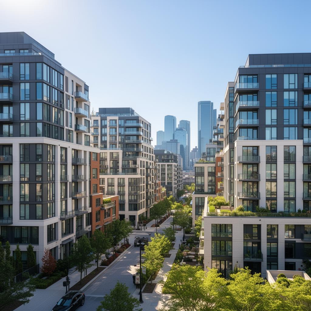 Premium real estate portfolio of modern apartment buildings