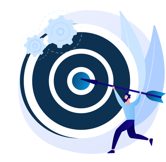 Aiming high, hitting the target perfectly. Illustrating how in our cloud hotel management system we shoot right to the bulls eye.